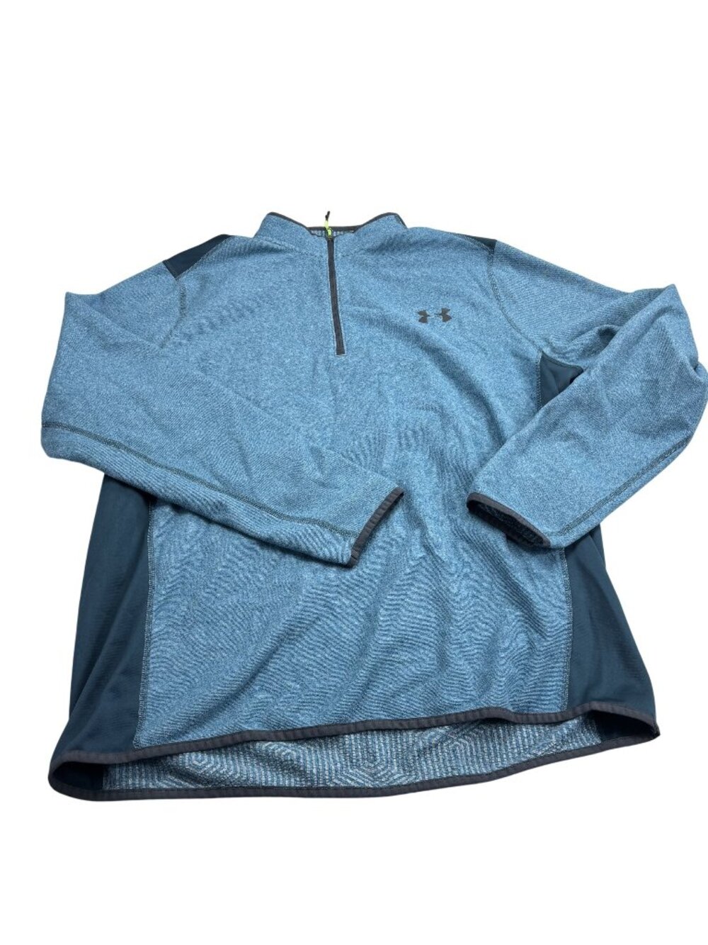 Under Armour Mens ColdGear Blue 1/4 Zip Pullover XL Loose Fit Fleece Lightweight